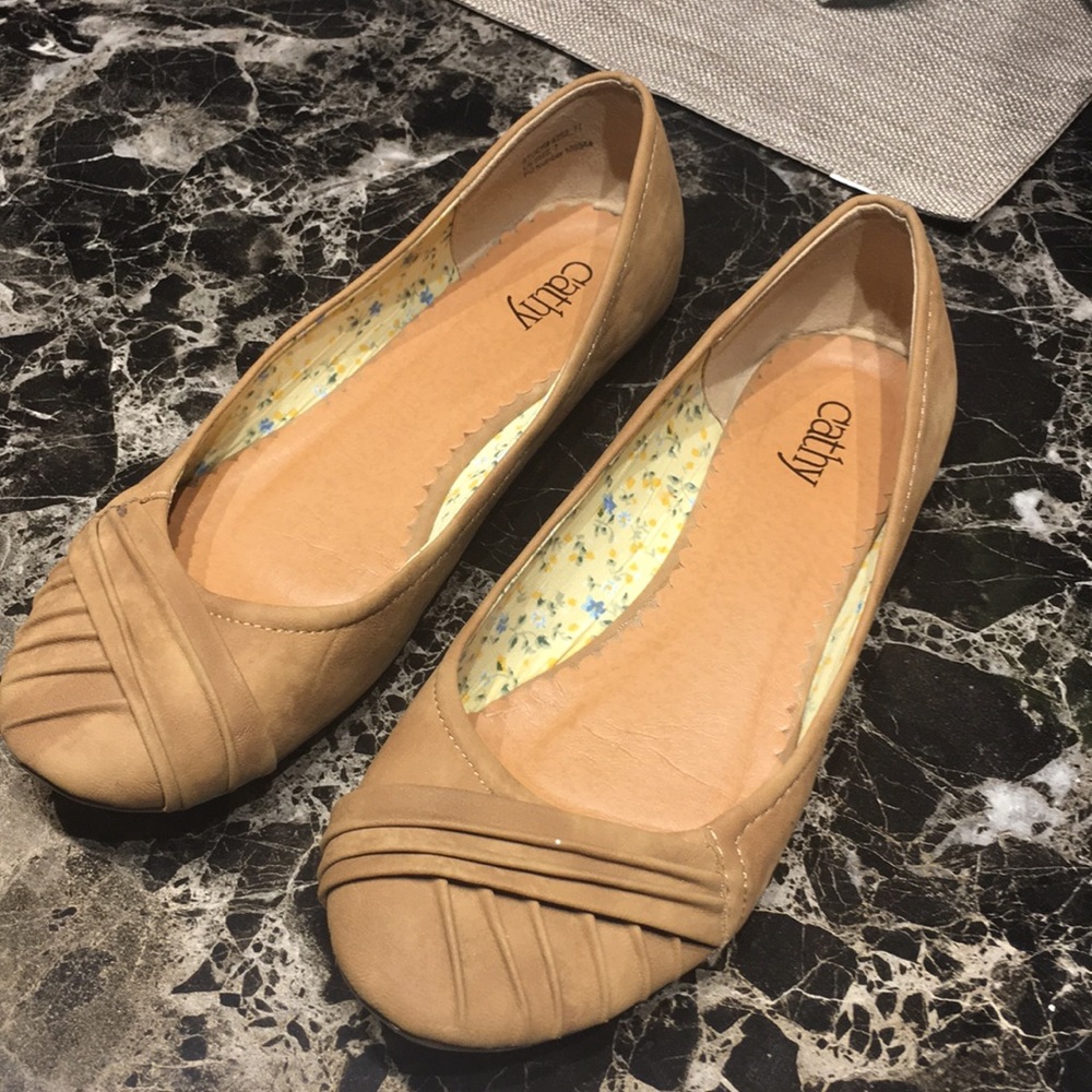 Beige flats